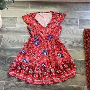 Boho short sleeve dress paisley